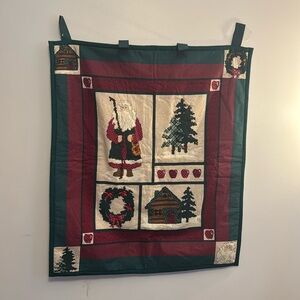 Christmas Santa Holiday Winter Wall Hanging Quilt 35”x41” NWOT